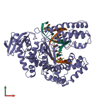 PDB entry 3ktq coloured by chain, front view.