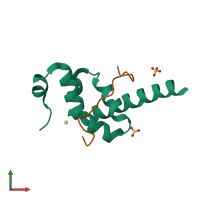 PDB entry 3ktr coloured by chain, front view.