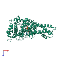 PDB entry 3ku2 coloured by chain, top view.