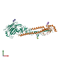 PDB entry 3ku3 coloured by chain, front view.