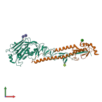 PDB entry 3ku5 coloured by chain, front view.