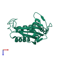 PDB entry 3kug coloured by chain, top view.