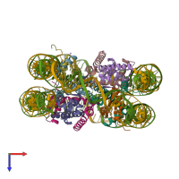 PDB entry 3kuy coloured by chain, top view.