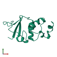 PDB entry 3kvt coloured by chain, front view.