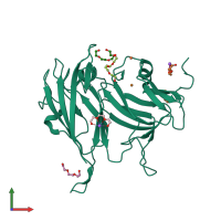 PDB entry 3kw8 coloured by chain, front view.