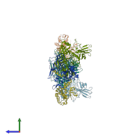 PDB entry 3kwv coloured by chain, side view.