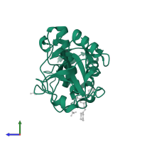 Cathepsin K in PDB entry 3kx1, assembly 1, side view.