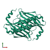 Fluoroacetyl-CoA thioesterase in PDB entry 3kx7, assembly 1, front view.