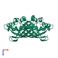 Fluoroacetyl-CoA thioesterase in PDB entry 3kx7, assembly 1, top view.