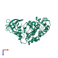 Casein kinase II subunit alpha in PDB entry 3kxh, assembly 1, top view.