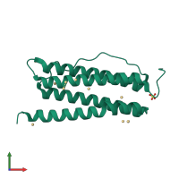 PDB entry 3kxu coloured by chain, front view.