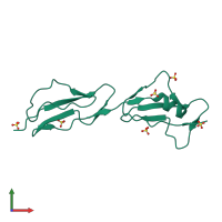 PDB entry 3kxv coloured by chain, front view.