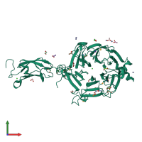 PDB entry 3kya coloured by chain, front view.