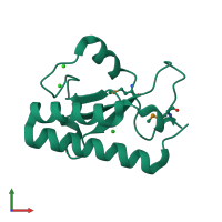 PDB entry 3kyz coloured by chain, front view.