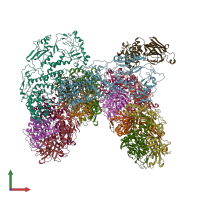 PDB entry 3kz4 coloured by chain, front view.