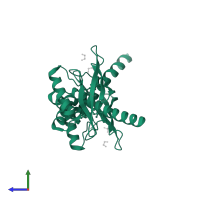 DUF3828 domain-containing protein in PDB entry 3kzt, assembly 1, side view.