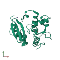PDB entry 3l00 coloured by chain, front view.