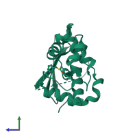 PDB entry 3l00 coloured by chain, side view.