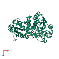 PDB entry 3l04 coloured by chain, top view.
