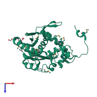 PDB entry 3l0a coloured by chain, top view.