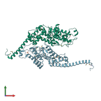 PDB entry 3l0m coloured by chain, front view.