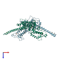 PDB entry 3l0m coloured by chain, top view.