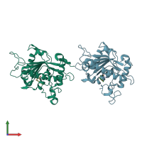 PDB entry 3l0v coloured by chain, front view.