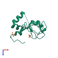 PDB entry 3l11 coloured by chain, top view.