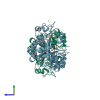 PDB entry 3l12 coloured by chain, side view.