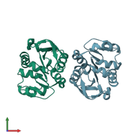 PDB entry 3l18 coloured by chain, front view.