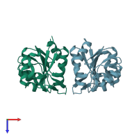 PDB entry 3l18 coloured by chain, top view.