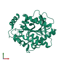 PDB entry 3l1i coloured by chain, front view.