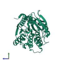 PDB entry 3l1i coloured by chain, side view.