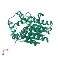 PDB entry 3l1i coloured by chain, top view.