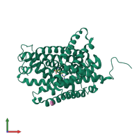 PDB entry 3l1l coloured by chain, front view.