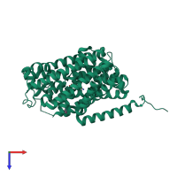 PDB entry 3l1l coloured by chain, top view.