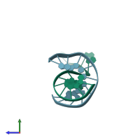 PDB entry 3l1q coloured by chain, side view.