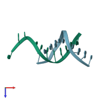 PDB entry 3l1q coloured by chain, top view.