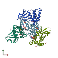 PDB entry 3l27 coloured by chain, front view.