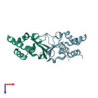 PDB entry 3l29 coloured by chain, top view.