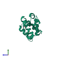 PDB entry 3l2a coloured by chain, side view.