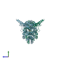 PDB entry 3l2j coloured by chain, side view.