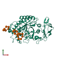 Monomeric assembly 1 of PDB entry 3l2m coloured by chemically distinct molecules, front view.