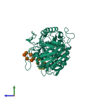 PDB entry 3l2m coloured by chain, side view.