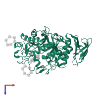 Pancreatic alpha-amylase in PDB entry 3l2m, assembly 1, top view.