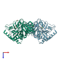 PDB entry 3l2n coloured by chain, top view.