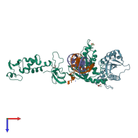 PDB entry 3l2r coloured by chain, top view.