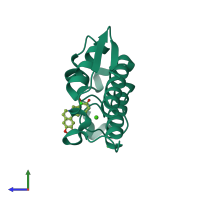 PDB entry 3l30 coloured by chain, side view.