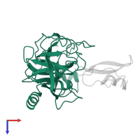 Trypsin-3 in PDB entry 3l33, assembly 4, top view.