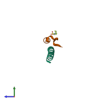 PDB entry 3l36 coloured by chain, side view.